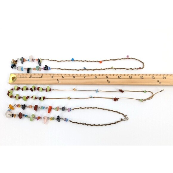 Boho Layered Necklace Chunky Stones Handmade Statement Piece Coachella Festival - Picture 9 of 9